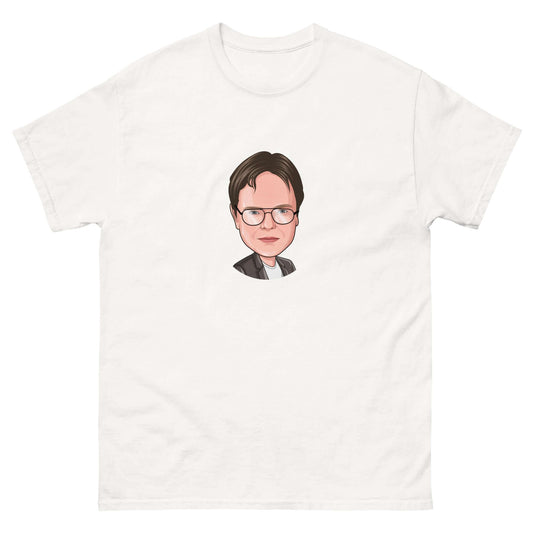 Dwight K. Schrute Cartoon - Maxi, Caricature, Cartoon, Dwight, Dwight K. Schrute, Dwight Schrute, Large, Maxi, T-Shirt, Tee, The Office, The US Office, Introducing the "Maxi Dwight K. Schrute Cartoon" T-Shirt – Dwight's Eccentricity in Full Display! For d