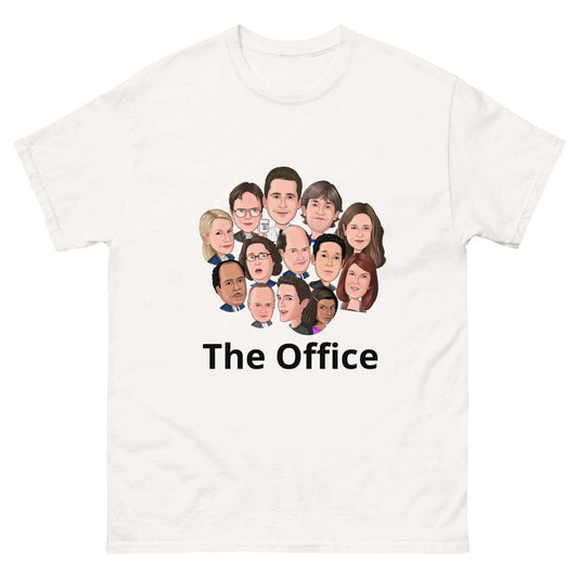 The Office Cast Cartoon, Angela, Caricature, Cartoon, Cast, Creed, Dwight, Jim, Kelly, Kevin, Meredith, Michael, Oscar, Pam, Phyllis, Ryan, Stanley, T-Shirt, Tee, The Office, The US Office, Introducing "The Office Cast Cartoon" T-Shirt – Your Favorite Dun