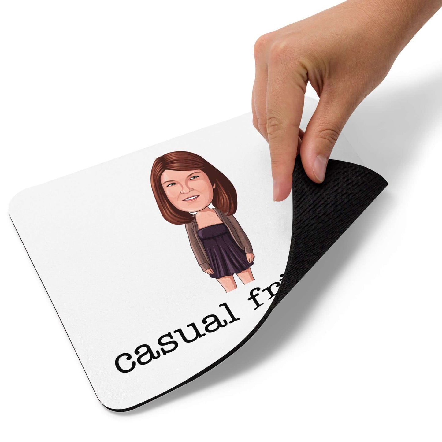 "casual friday's" mouse pad Introducing the "Casual Friday's Meredith Palmer Mouse Pad" – a laid-back, no-nonsense addition to your workspace inspired by everyone's favorite supplier relations representative! **Casual Vibes Features:** 1. **Chill Surface: