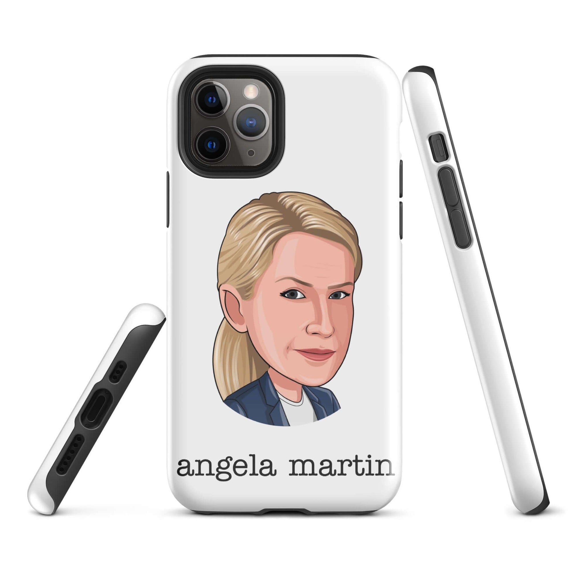 "Angela Martin" Iphone case Introducing the "Angela Martin iPhone Case" – an elegant and feline-inspired accessory that captures the poise and sophistication of Angela from "The Office." **Refined Features:** 1. **Dual-Layer Protection:** Crafted with a p