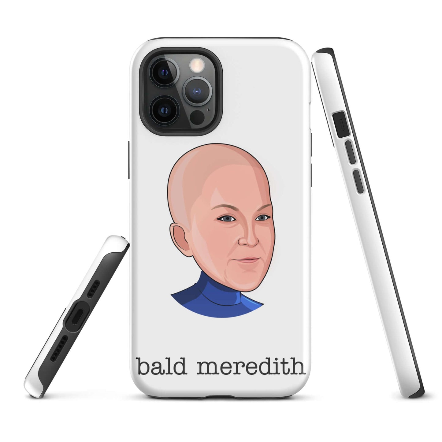 "bald meredith" iPhone case Introducing the "Bald Meredith iPhone Case" – a bold and cheeky accessory that celebrates the fearless and fun-loving Meredith Palmer from "The Office." **Bald Confidence Features:** 1. **Dual-Layer Protection:** Crafted with a