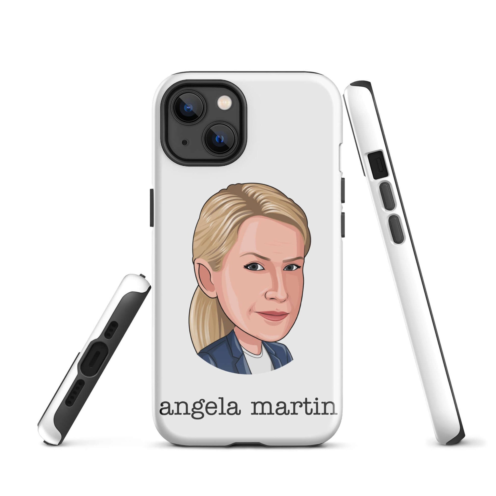 "Angela Martin" Iphone case Introducing the "Angela Martin iPhone Case" – an elegant and feline-inspired accessory that captures the poise and sophistication of Angela from "The Office." **Refined Features:** 1. **Dual-Layer Protection:** Crafted with a p