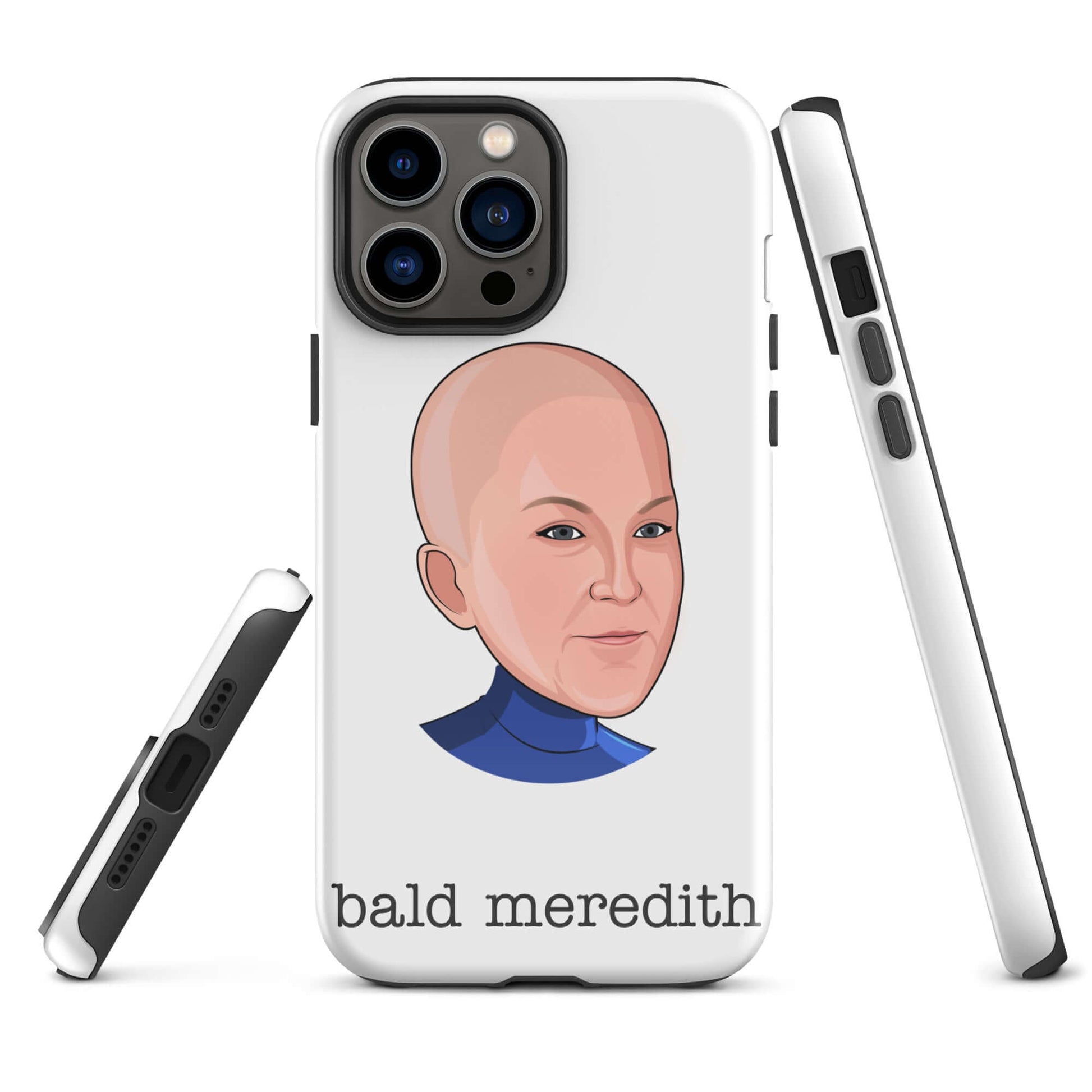 "bald meredith" iPhone case Introducing the "Bald Meredith iPhone Case" – a bold and cheeky accessory that celebrates the fearless and fun-loving Meredith Palmer from "The Office." **Bald Confidence Features:** 1. **Dual-Layer Protection:** Crafted with a