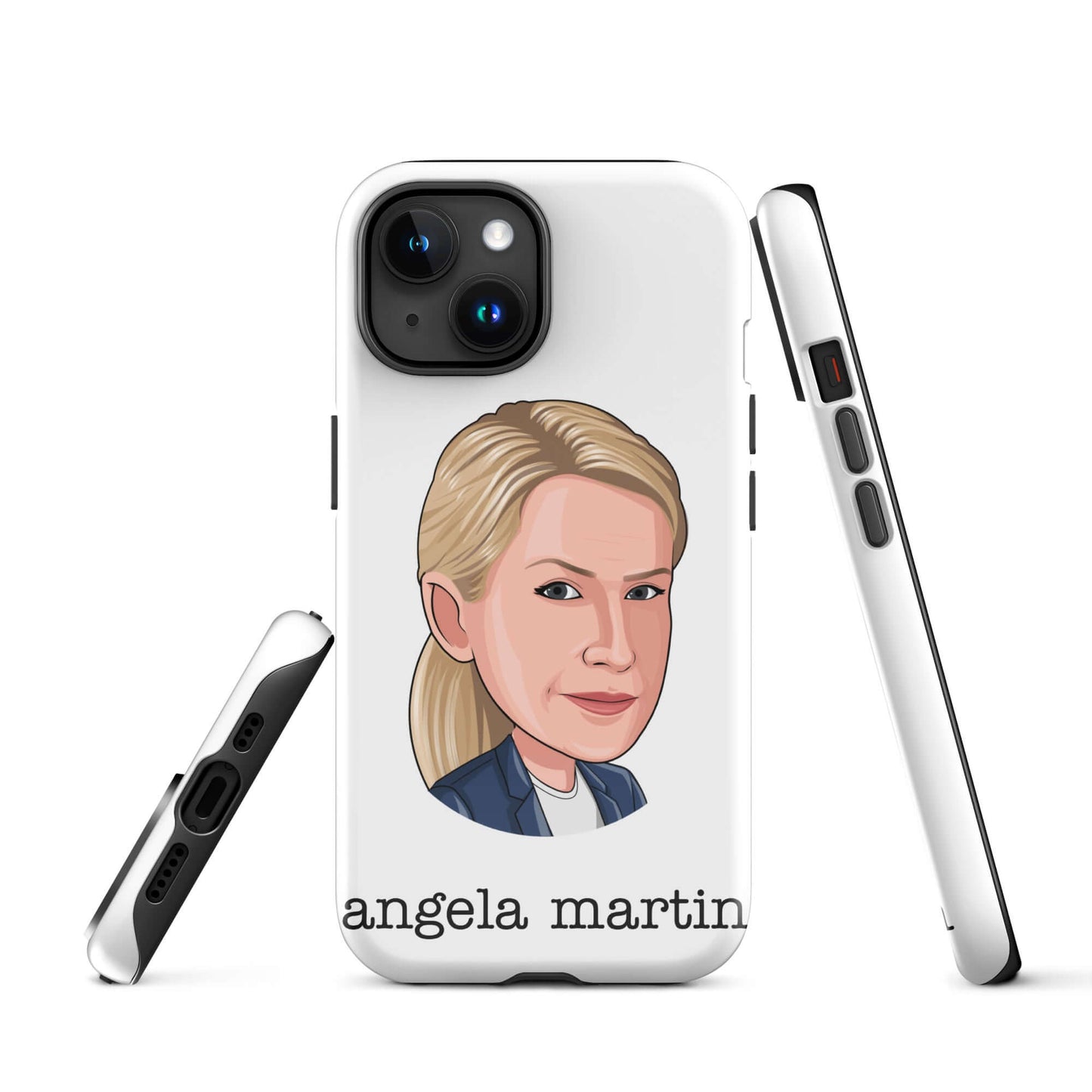 "Angela Martin" Iphone case Introducing the "Angela Martin iPhone Case" – an elegant and feline-inspired accessory that captures the poise and sophistication of Angela from "The Office." **Refined Features:** 1. **Dual-Layer Protection:** Crafted with a p