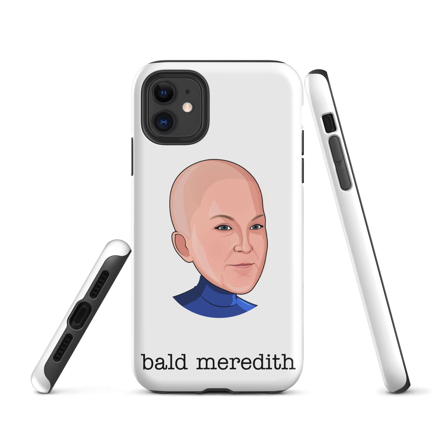 "bald meredith" iPhone case Introducing the "Bald Meredith iPhone Case" – a bold and cheeky accessory that celebrates the fearless and fun-loving Meredith Palmer from "The Office." **Bald Confidence Features:** 1. **Dual-Layer Protection:** Crafted with a