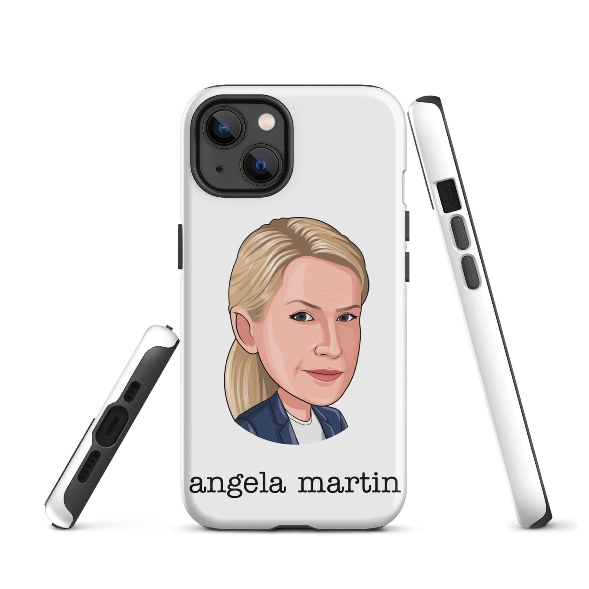 "Angela Martin" Iphone case Introducing the "Angela Martin iPhone Case" – an elegant and feline-inspired accessory that captures the poise and sophistication of Angela from "The Office." **Refined Features:** 1. **Dual-Layer Protection:** Crafted with a p