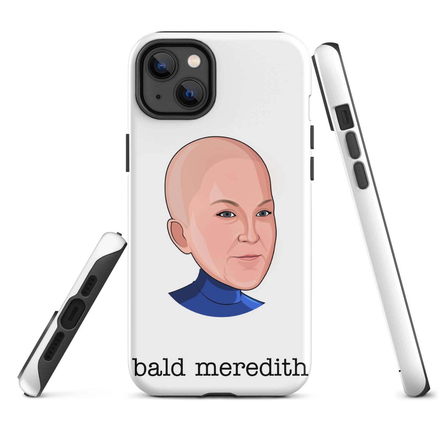 "bald meredith" iPhone case Introducing the "Bald Meredith iPhone Case" – a bold and cheeky accessory that celebrates the fearless and fun-loving Meredith Palmer from "The Office." **Bald Confidence Features:** 1. **Dual-Layer Protection:** Crafted with a