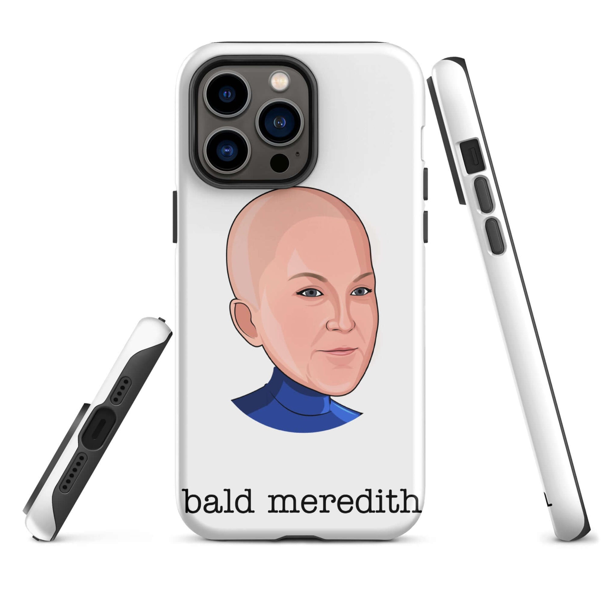 "bald meredith" iPhone case Introducing the "Bald Meredith iPhone Case" – a bold and cheeky accessory that celebrates the fearless and fun-loving Meredith Palmer from "The Office." **Bald Confidence Features:** 1. **Dual-Layer Protection:** Crafted with a