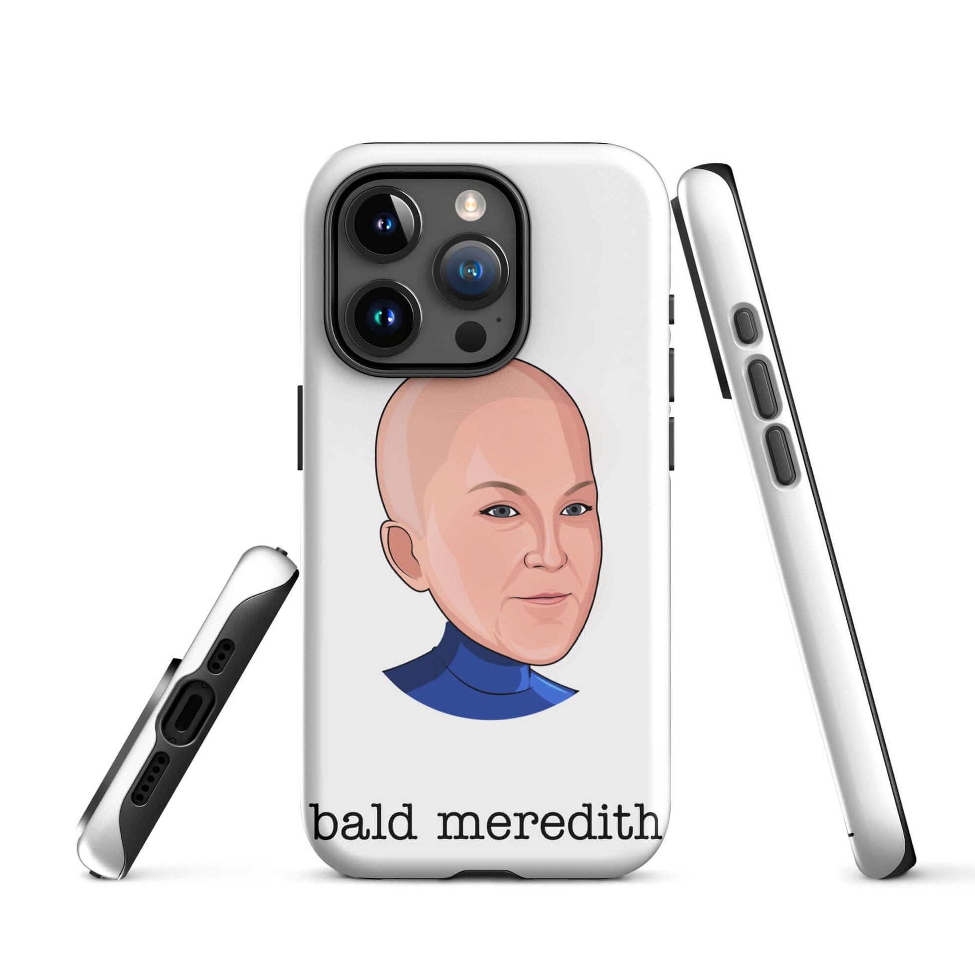 "bald meredith" iPhone case Introducing the "Bald Meredith iPhone Case" – a bold and cheeky accessory that celebrates the fearless and fun-loving Meredith Palmer from "The Office." **Bald Confidence Features:** 1. **Dual-Layer Protection:** Crafted with a