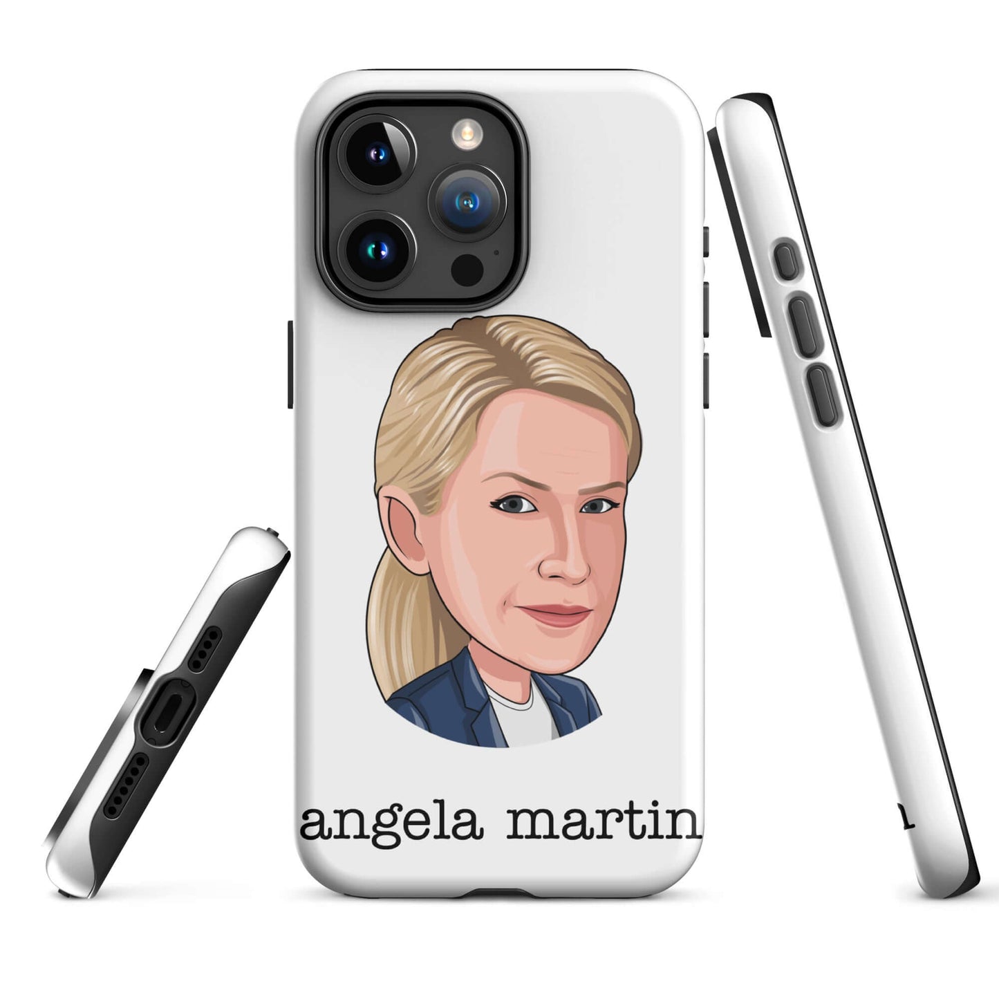 "Angela Martin" Iphone case Introducing the "Angela Martin iPhone Case" – an elegant and feline-inspired accessory that captures the poise and sophistication of Angela from "The Office." **Refined Features:** 1. **Dual-Layer Protection:** Crafted with a p